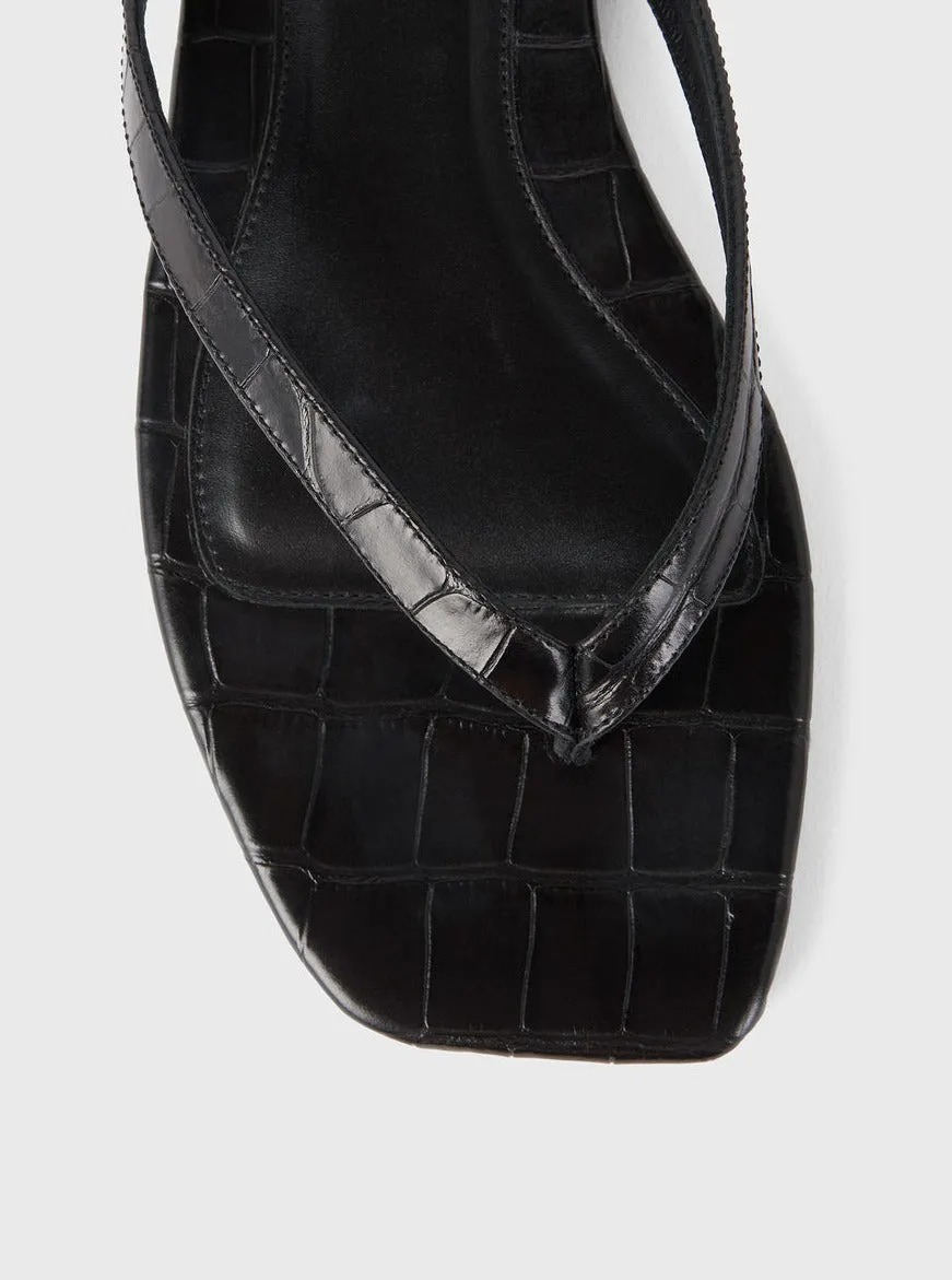 The Flip Flop Flat - Black Croco