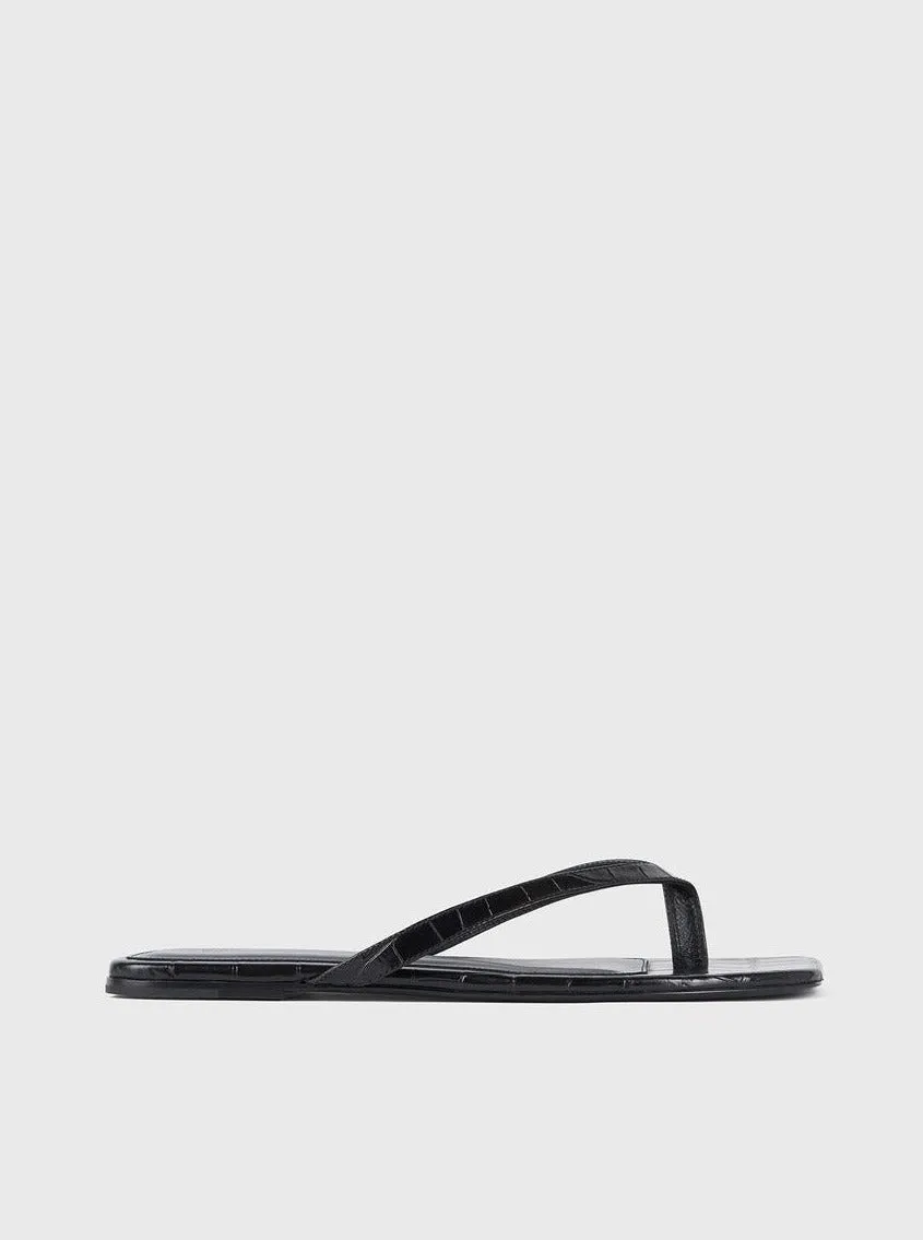 The Flip Flop Flat - Black Croco