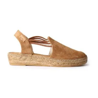 Toni Pons Nuria Ladies  Spanish Tan Suede Pull On Sandals