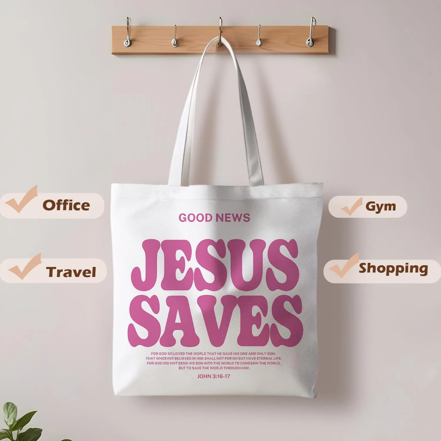 Tote Bag - Christian Gifts for Women, Canvas Bags with Bible Verse Designs