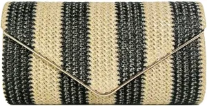 Trendy Clutch Bag For Women Straw Summer Beach Bags Rattan Evening Purse Straw Crossbody Woven Stripe Purse 2025