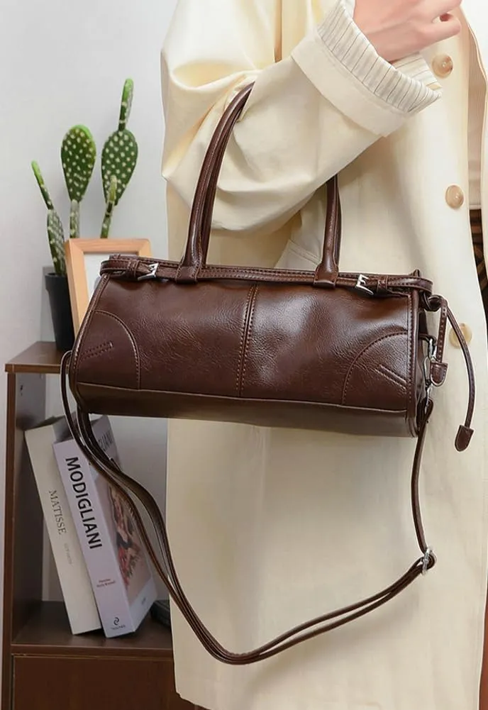 Trendy Shoulder Crossbody Bags for Women Y2K Tote Purse Small Vintage PU Leather Handbag Ladies Underarm Satchels