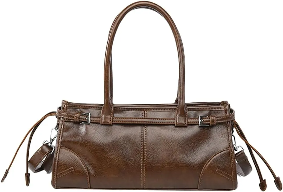 Trendy Shoulder Crossbody Bags for Women Y2K Tote Purse Small Vintage PU Leather Handbag Ladies Underarm Satchels