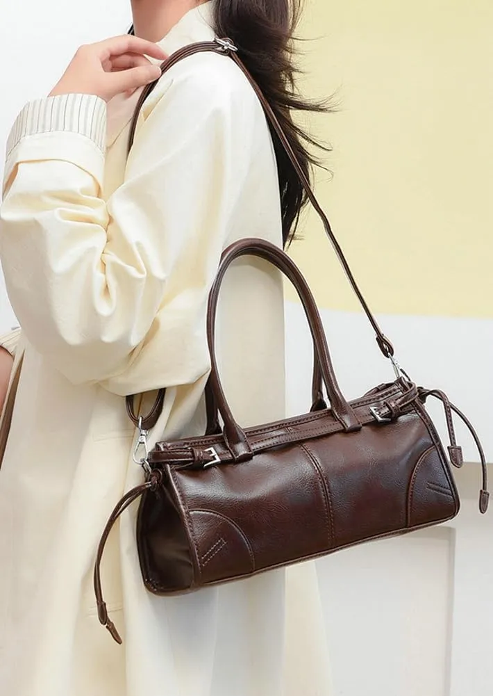 Trendy Shoulder Crossbody Bags for Women Y2K Tote Purse Small Vintage PU Leather Handbag Ladies Underarm Satchels