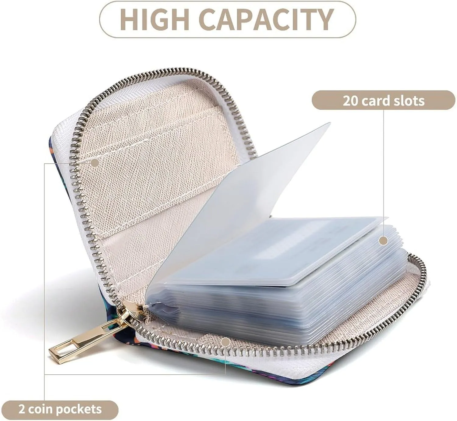 Tropical Hawaiian Hibiscus Flower Leather Card Bag Suitable for Unisex Versatile for Daily Use