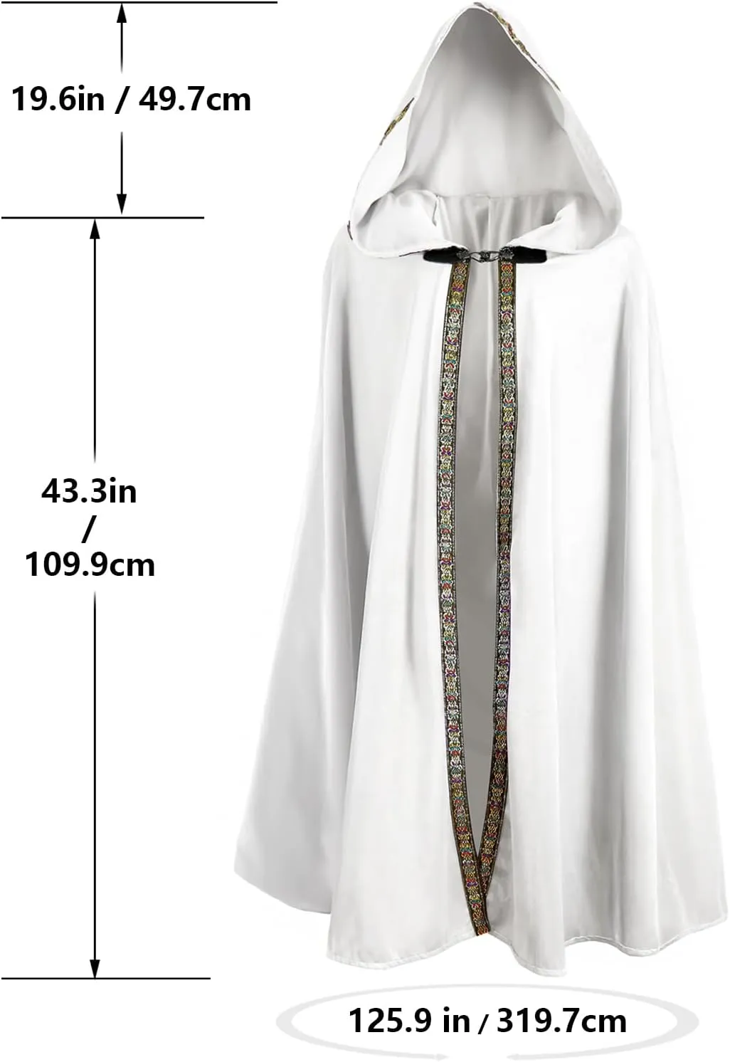 UQJE Medieval Cloak with Hood Halloween Renaissance Hooded Cape for Adult