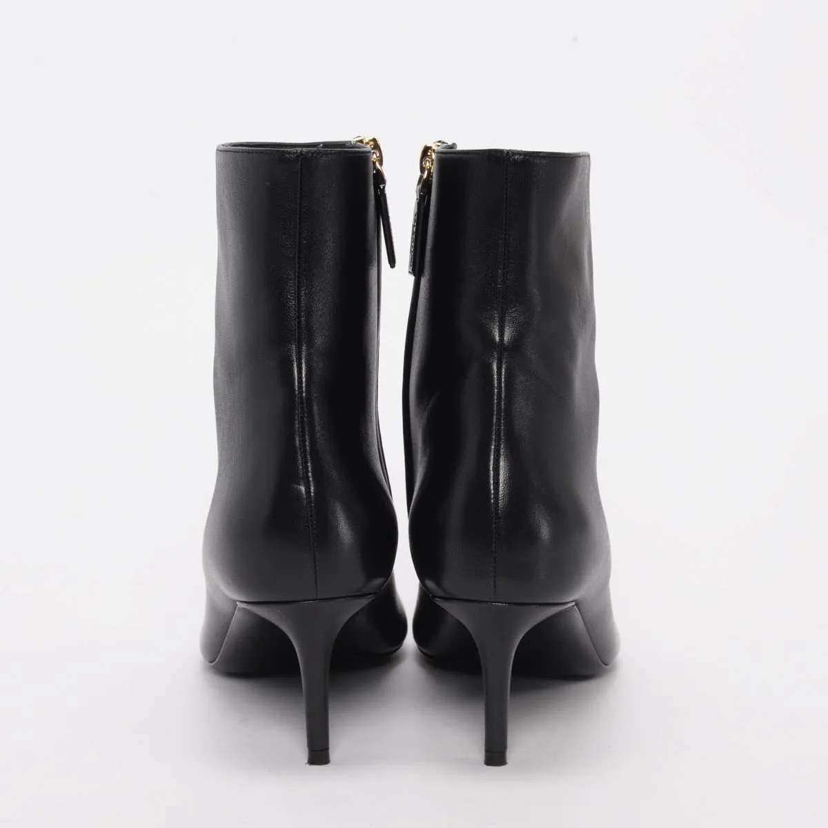 Valentino Black Calfskin Rockstud Pointed Ankle Boots 41