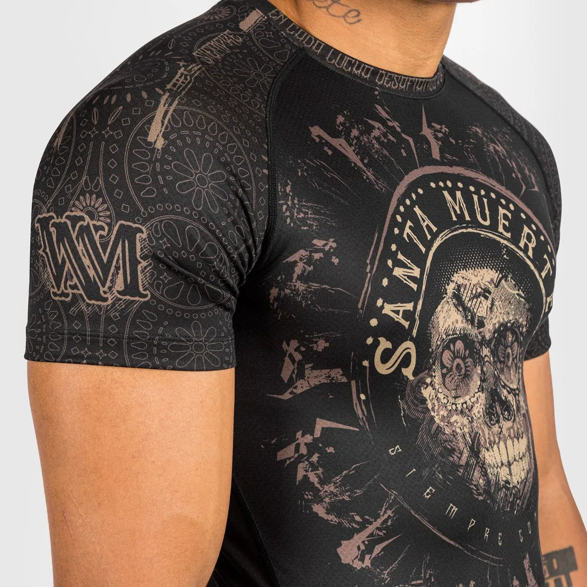 Venum Santa Muerte Dark Side Short Sleeve Rash Guard Black/Brown