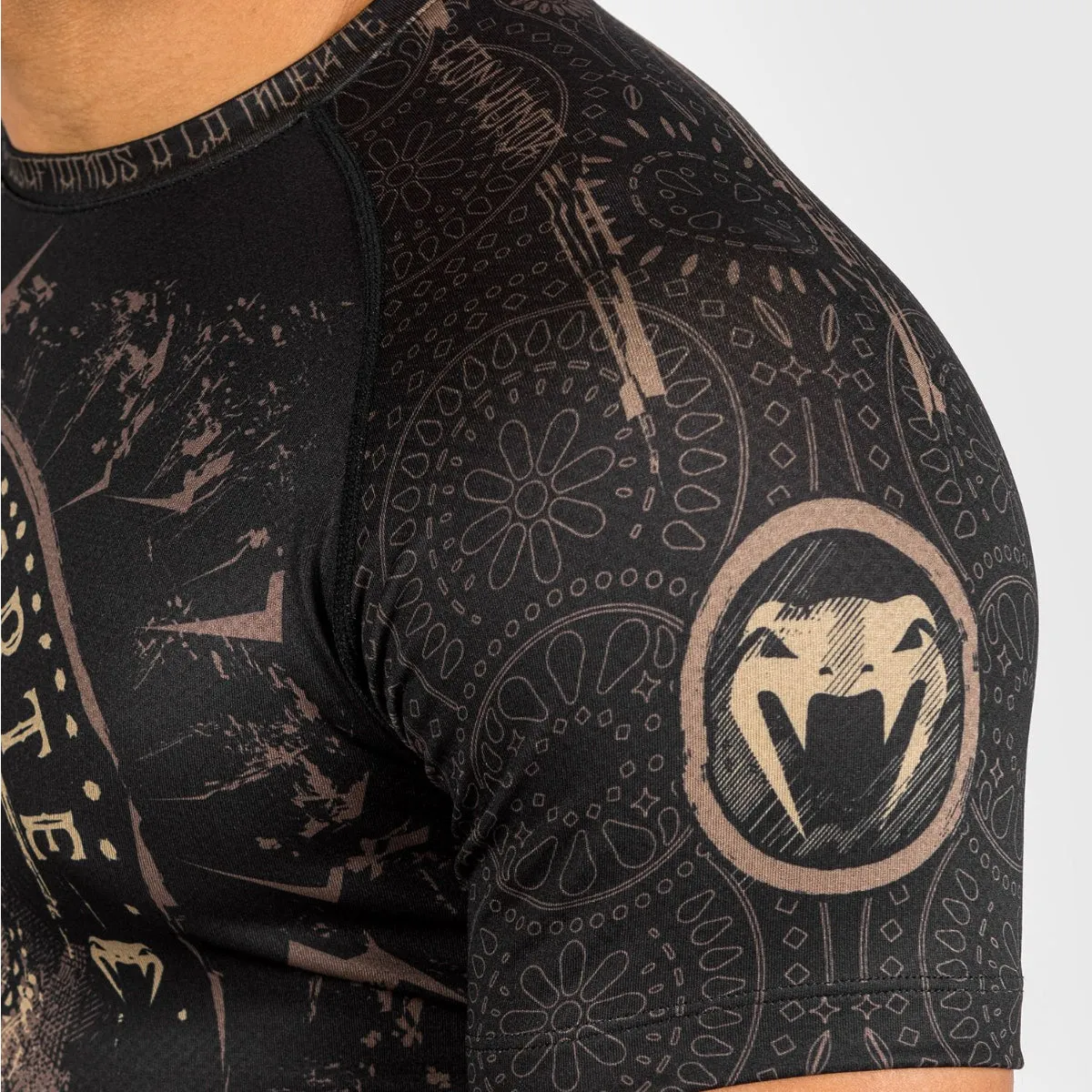 Venum Santa Muerte Dark Side Short Sleeve Rash Guard Black/Brown