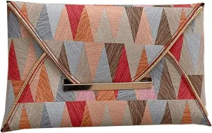 Verdusa Women's Envelope Clutch Purse Evening Bags Geo Print Flap Handbags