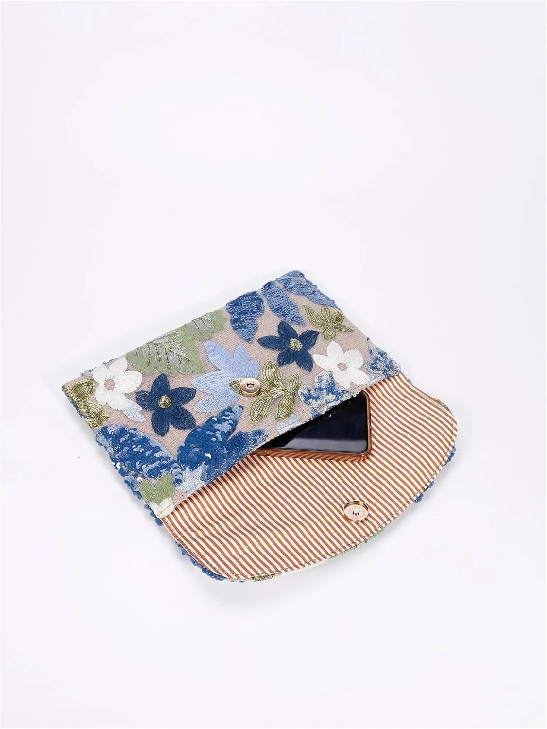 Verdusa Women's Floral Embroidery Sequin Evening Clutch Bags Party Purses