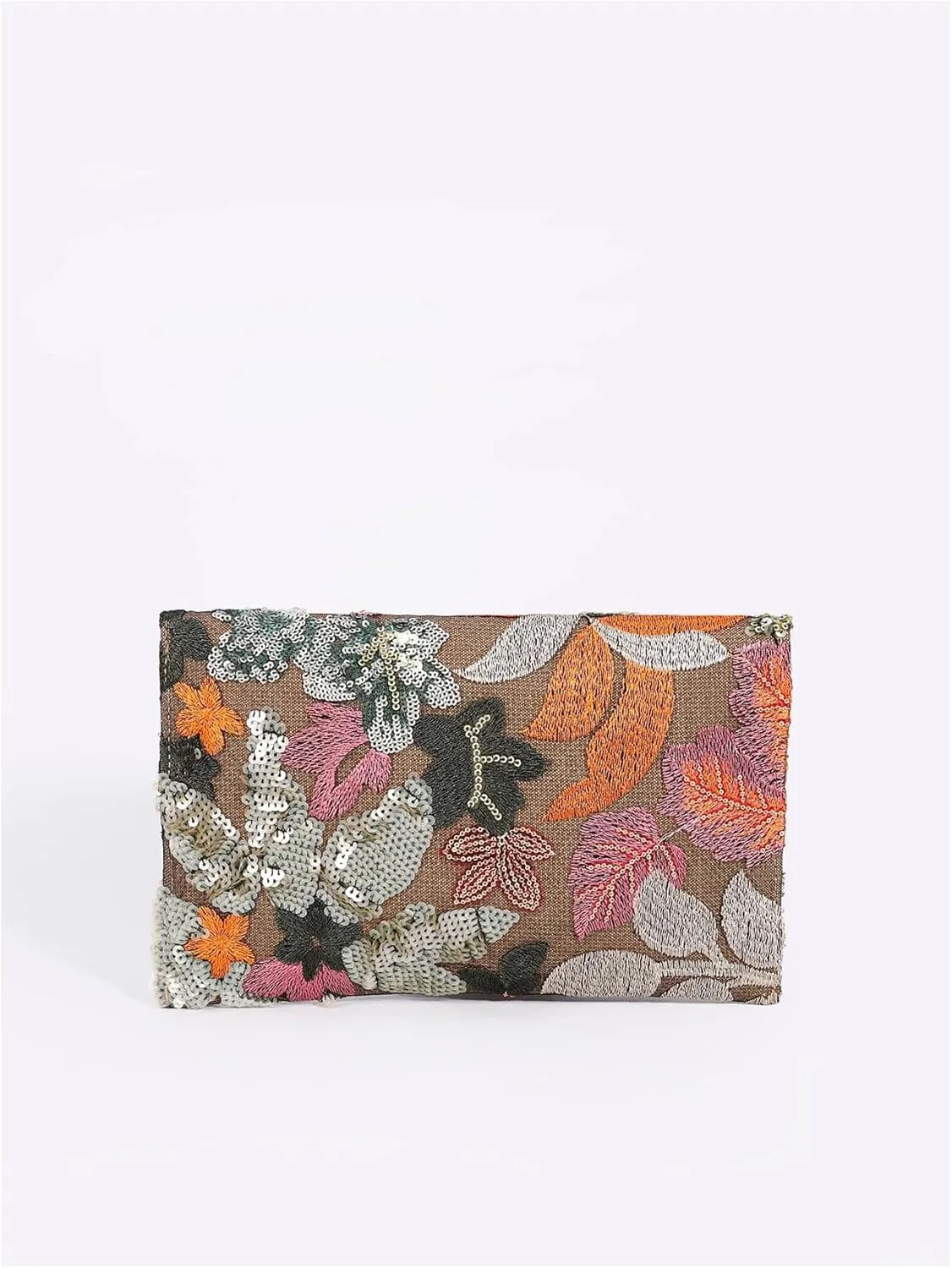 Verdusa Women's Floral Embroidery Sequin Evening Clutch Bags Party Purses
