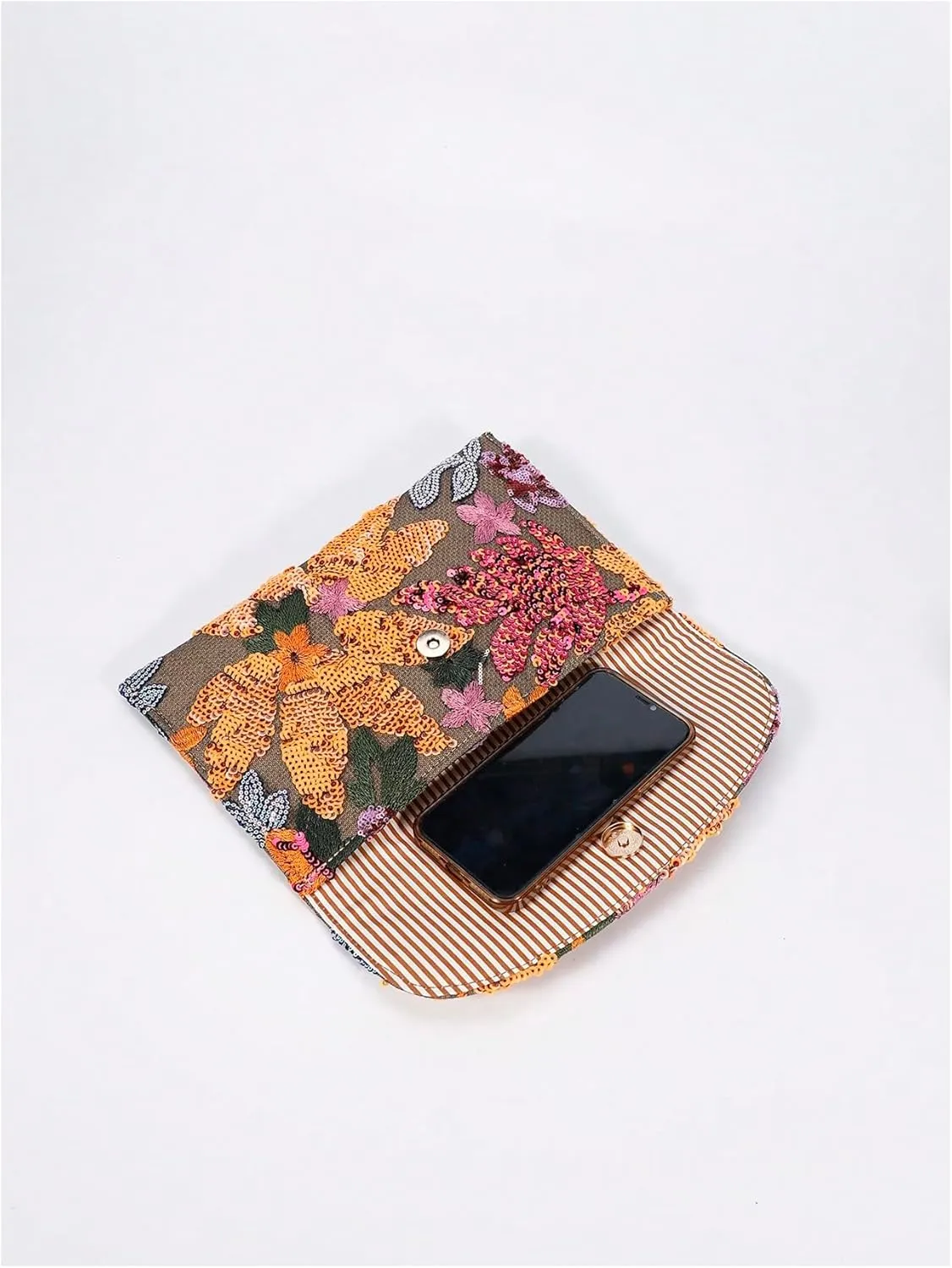 Verdusa Women's Floral Embroidery Sequin Evening Clutch Bags Party Purses