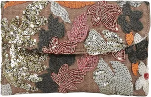 Verdusa Women's Floral Embroidery Sequin Evening Clutch Bags Party Purses