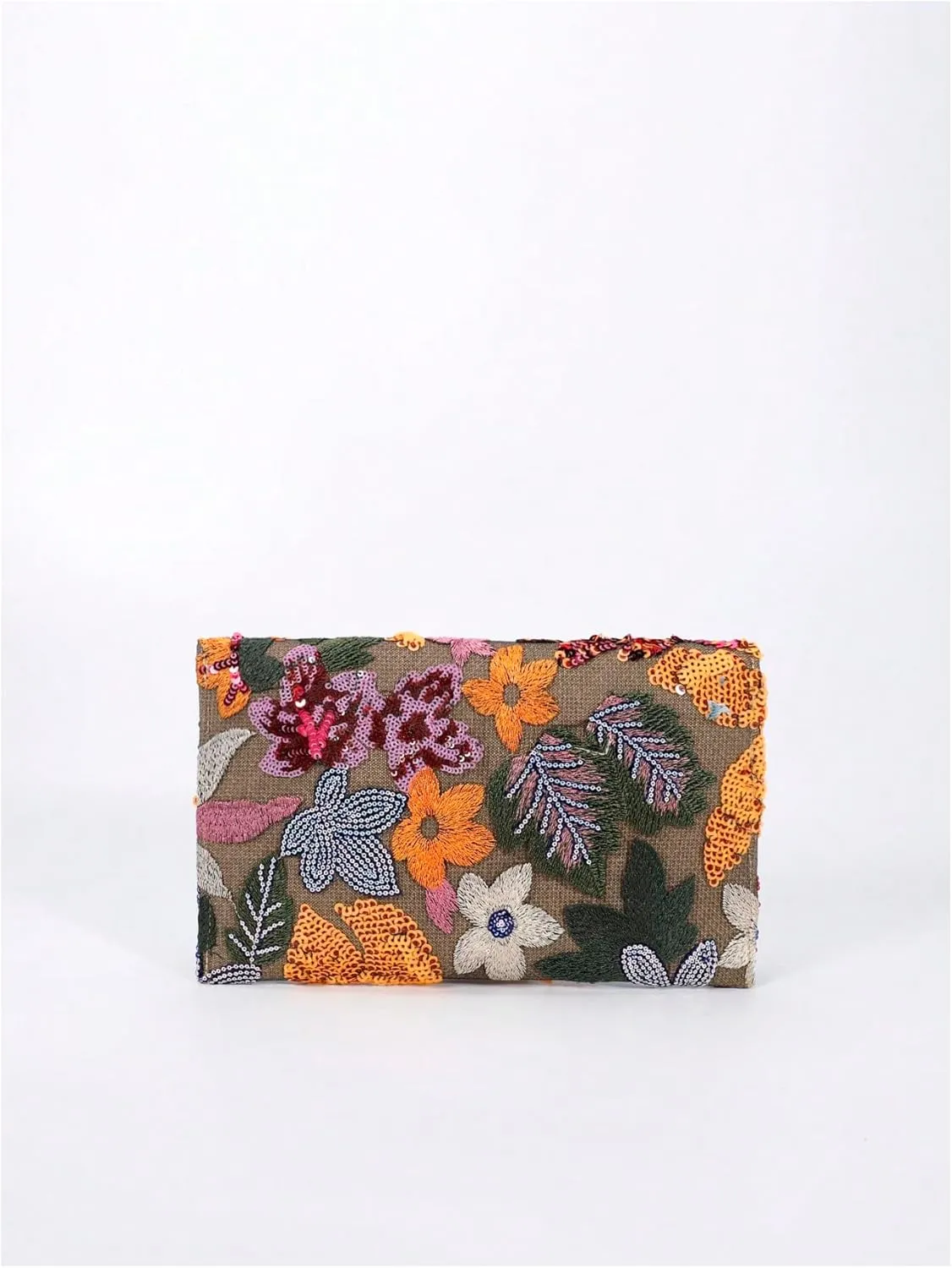 Verdusa Women's Floral Embroidery Sequin Evening Clutch Bags Party Purses