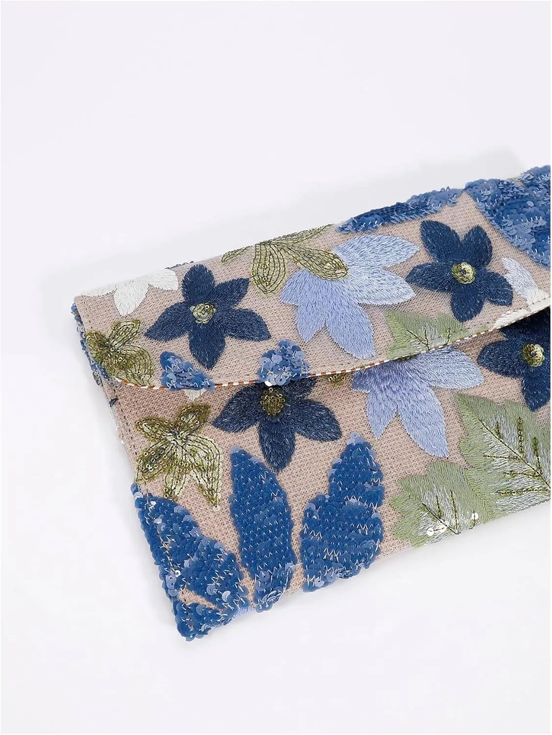 Verdusa Women's Floral Embroidery Sequin Evening Clutch Bags Party Purses