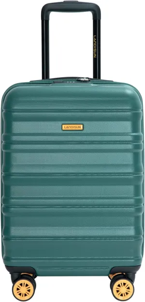 Versatile 18.5" Carry On Luggage with 360 Spinner Wheels, TSA, Dark Green Hard Shell Suitcase
