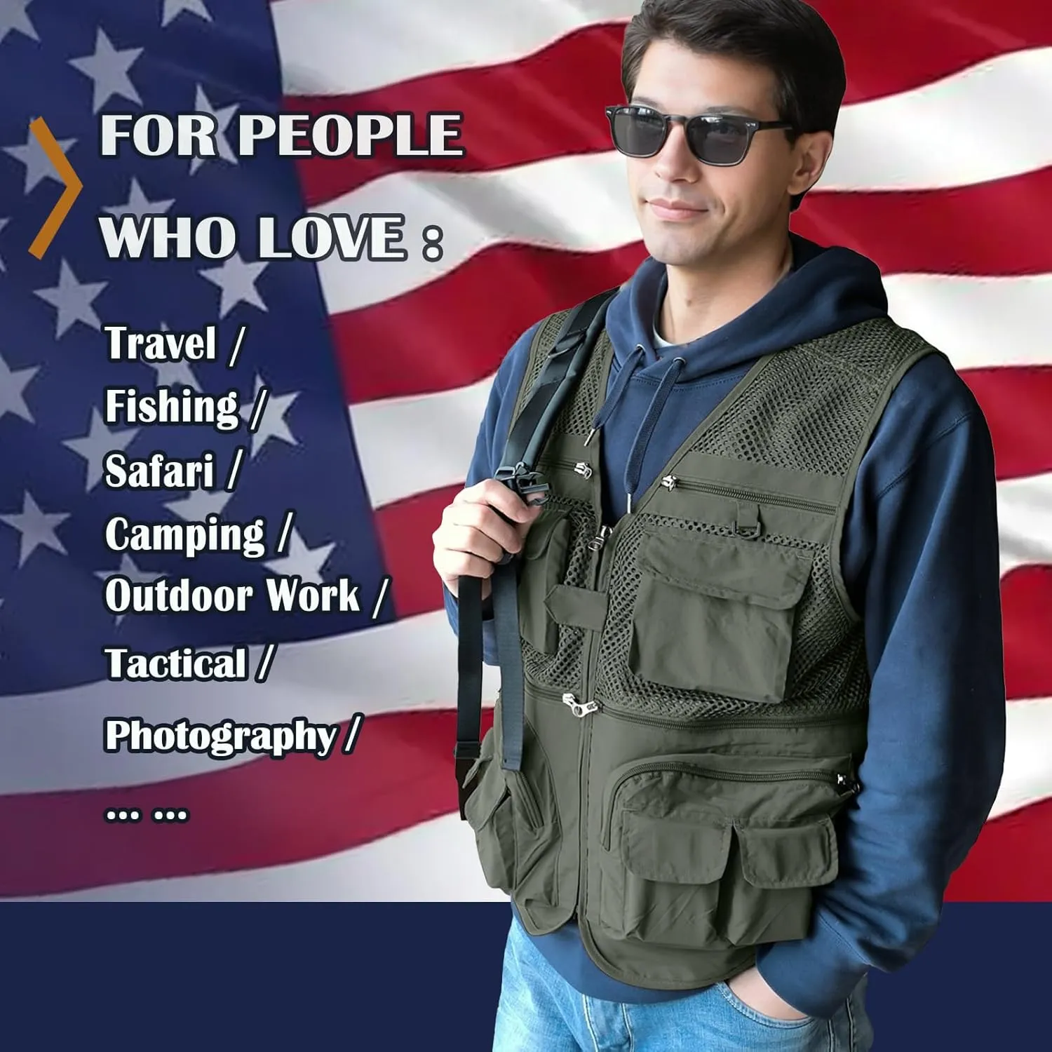 Versatile Men's Summer Vest for Fishing, Travel, Outdoor Work, Safari and Photography with Multiple Pockets