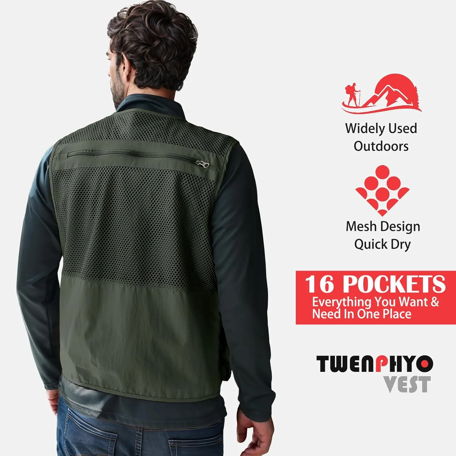 Versatile Men's Summer Vest for Fishing, Travel, Outdoor Work, Safari and Photography with Multiple Pockets