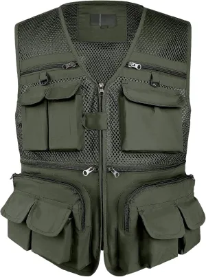Versatile Men's Summer Vest for Fishing, Travel, Outdoor Work, Safari and Photography with Multiple Pockets
