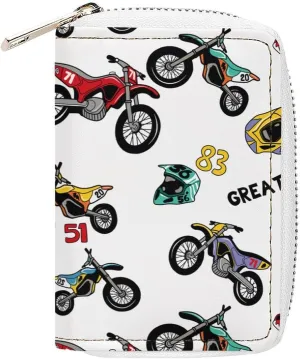 Vintage Motorcycle Racing Dirt Bike Leather Card Bag Suitable for Unisex Versatile for Daily Use