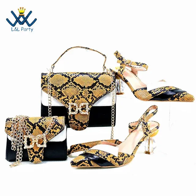 White Color Special African Fashion Design Shoes - Matching Bag Set