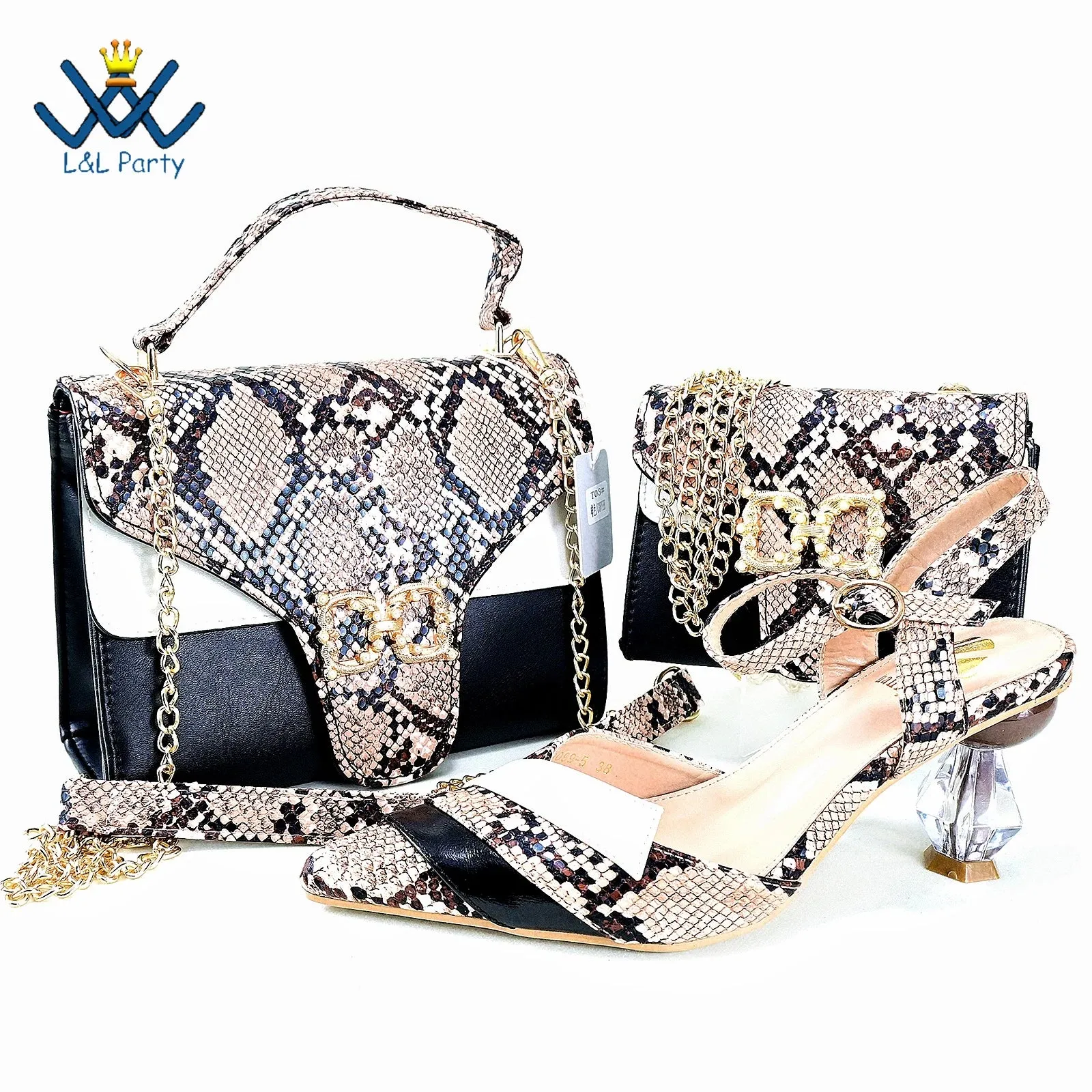 White Color Special African Fashion Design Shoes - Matching Bag Set