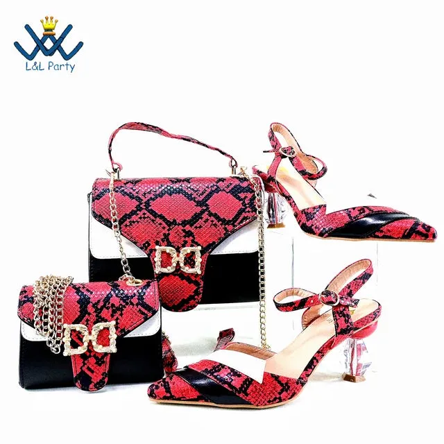 White Color Special African Fashion Design Shoes - Matching Bag Set