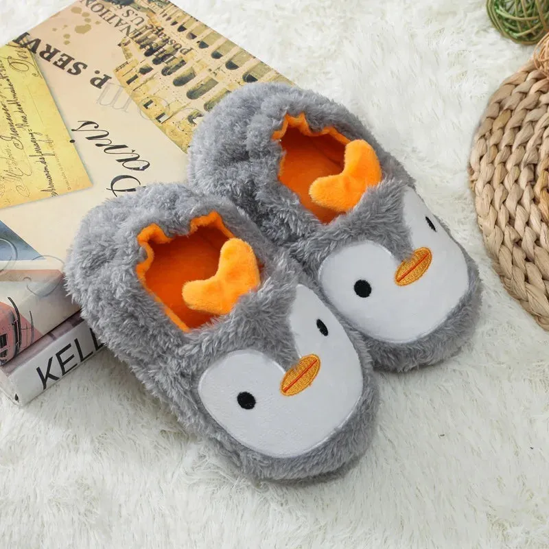 Winter Unicorn Slippers Kids Toddler Girl Flip Flop Baby Boys Fur Slides Cotton Indoor Shoes Warm Fluffy House Children Slipper