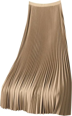 Women Pleated Long Skirt Satin Elastic High Waist Underdress Casual and Versatile Skirt Plus Size