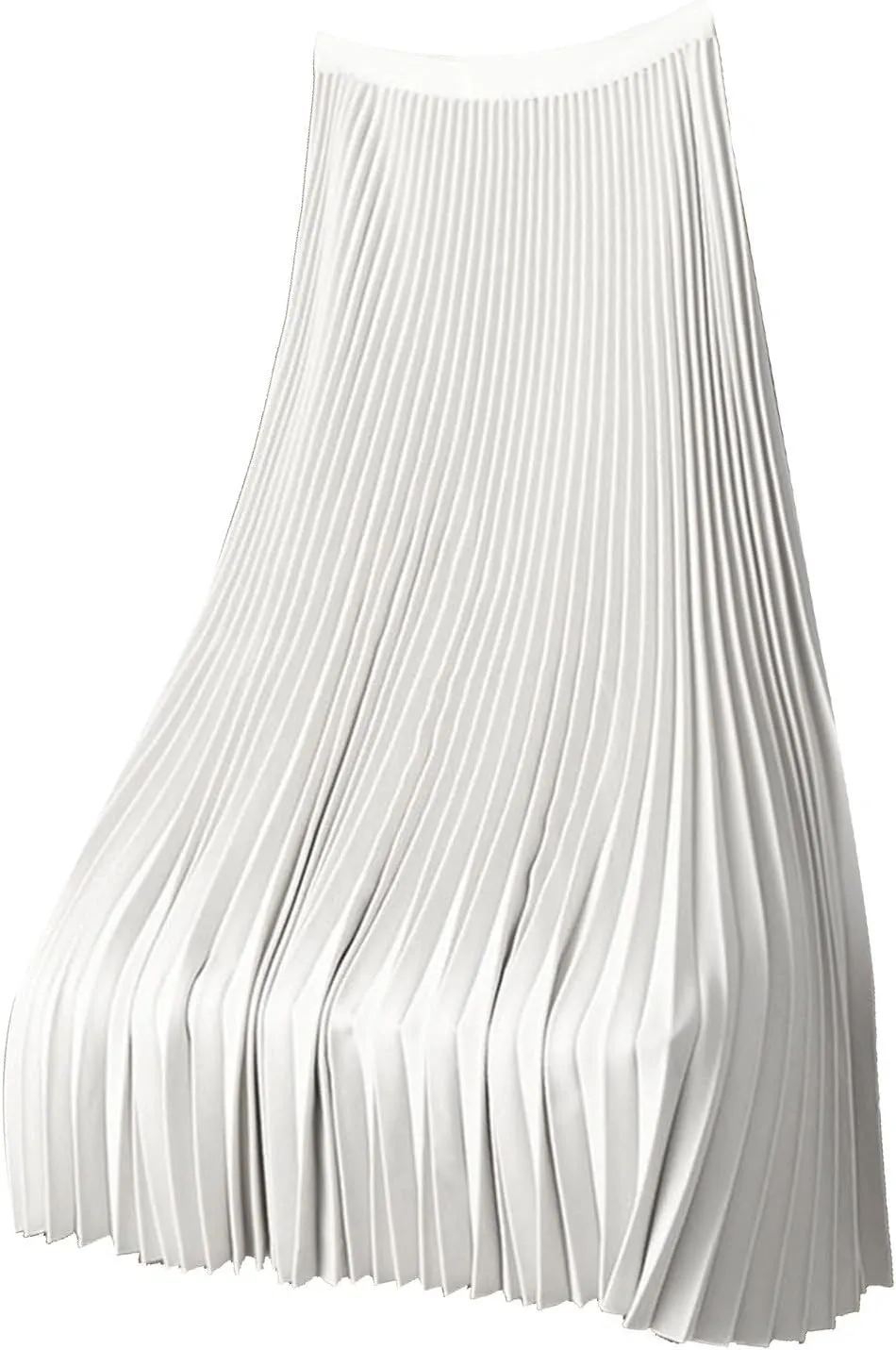 Women Pleated Long Skirt Satin Elastic High Waist Underdress Casual and Versatile Skirt Plus Size