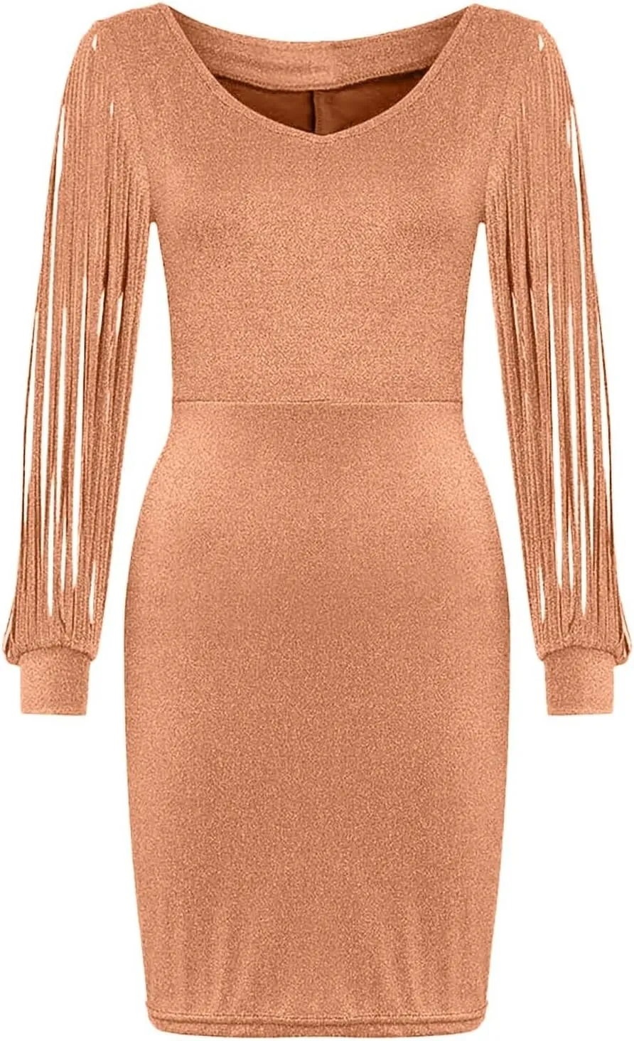 Women Sequin Bodycon Midi Dress Elegant Long Sleeve Cutout Party Evening Gown Formal Dresses
