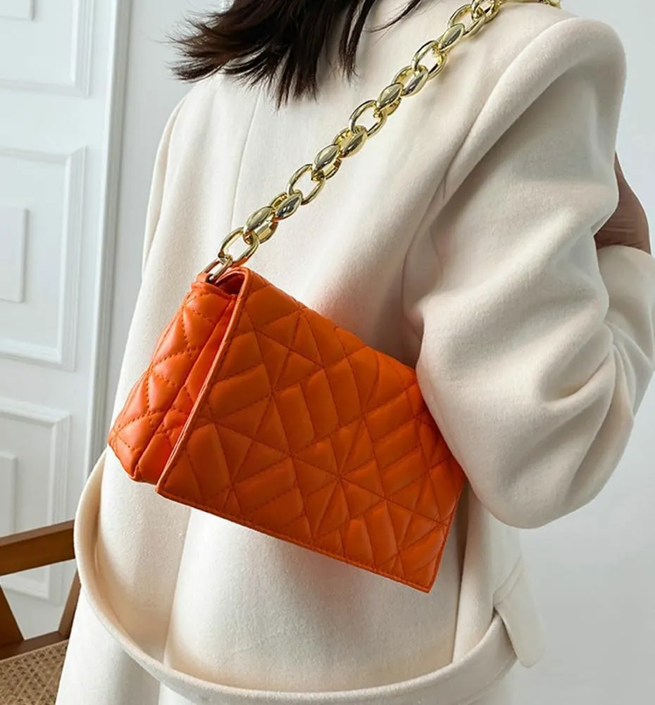 Women Small Quilted Crossbody Bags Stylish Designer Evening Bag Clutch Purses and Handbags with Chain Shoulder Strap