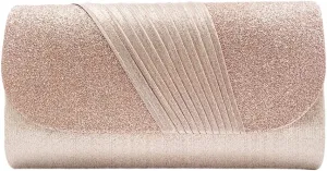 Women Sparkling Pleated Flip Handbags Clutch Purse Evening Bag Formal Party Clutch Bags Wedding Party Bridal Purse