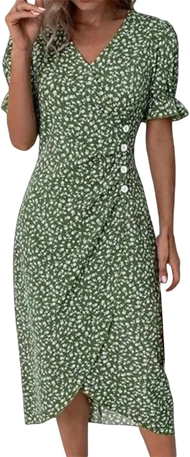 Womens 2025 Summer Dresses Floral Eyelet White Petite Sundresses Spring Midi Floral Maxi Church Work Vacation Dresses
