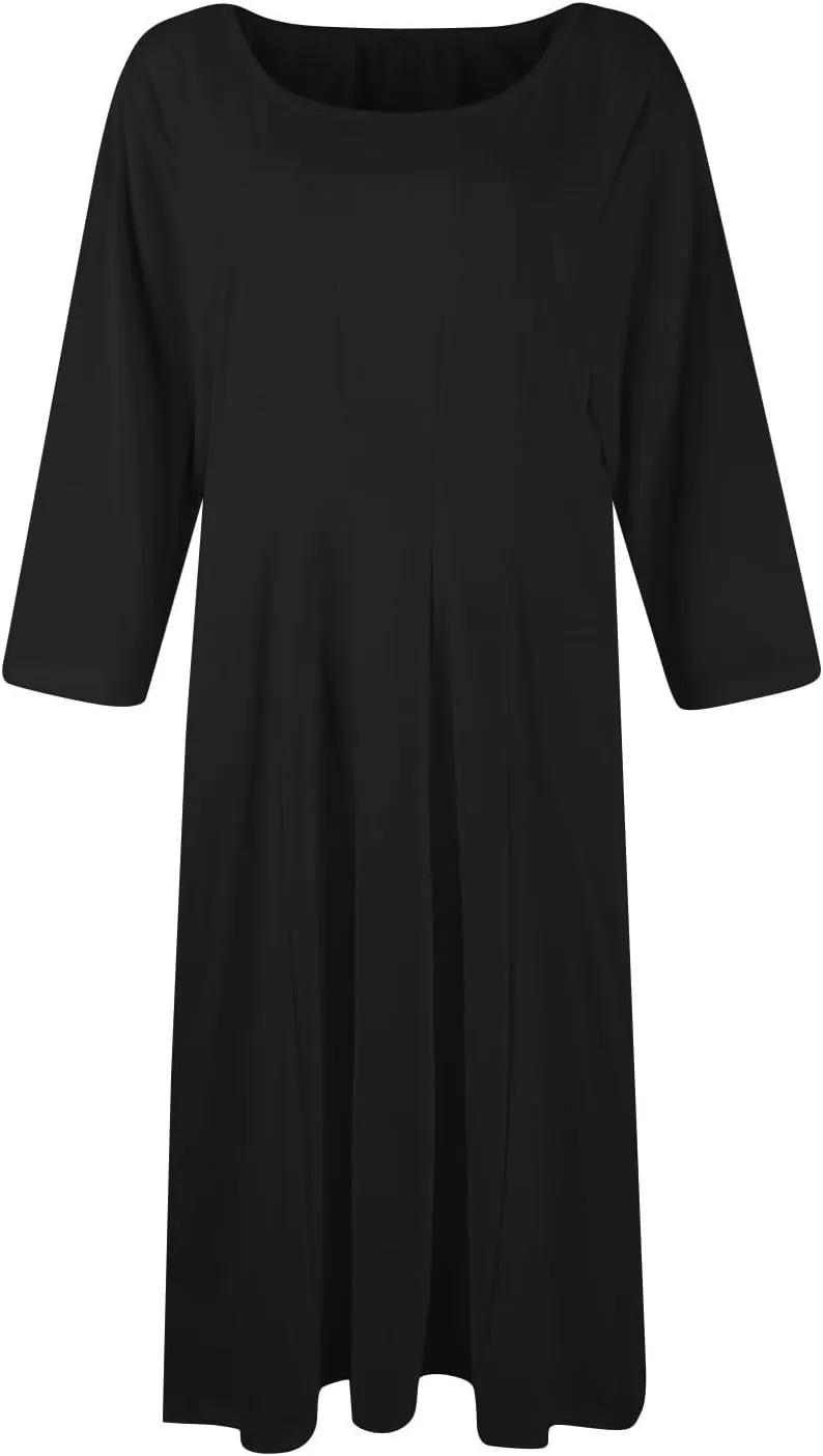 Womens Fall Fashion 2024 Elegant Dresses for Women Pleated Midi A Line Dress Semi Formal