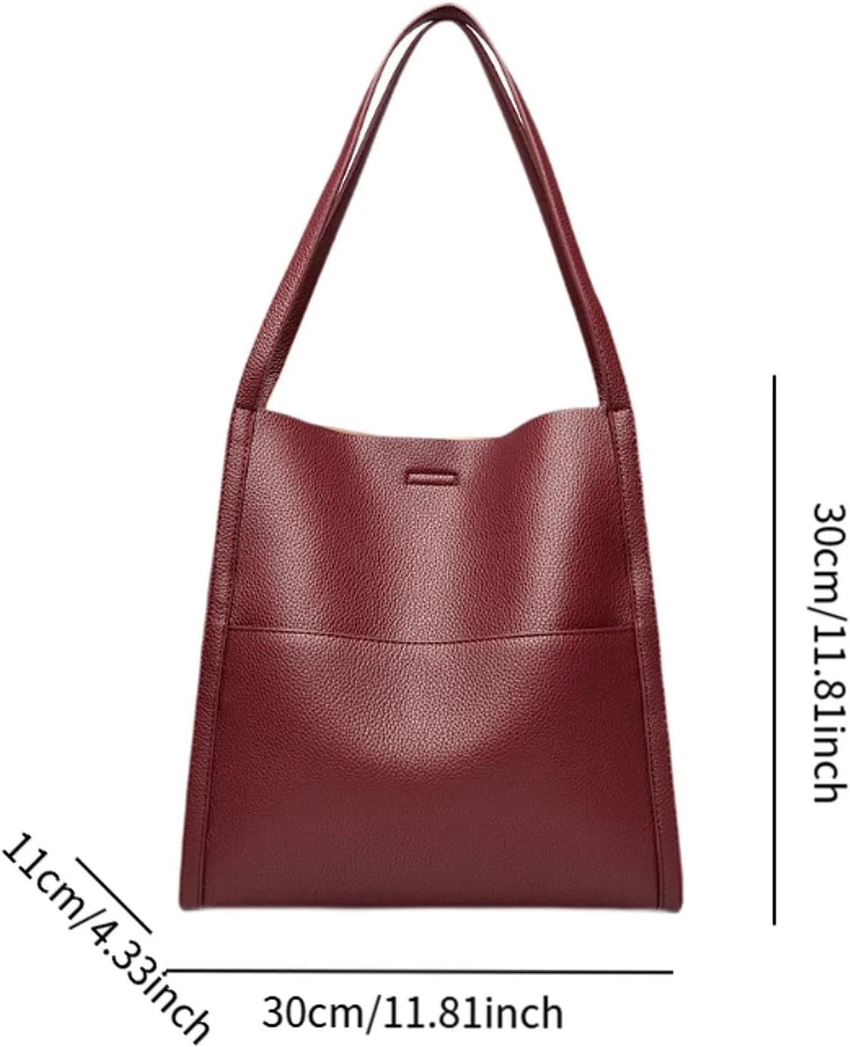 Women's Leather Shoulder Bag Satchel Trendy Bucket Bag for Outdoor Vacation Work