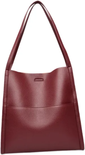 Women's Leather Shoulder Bag Satchel Trendy Bucket Bag for Outdoor Vacation Work