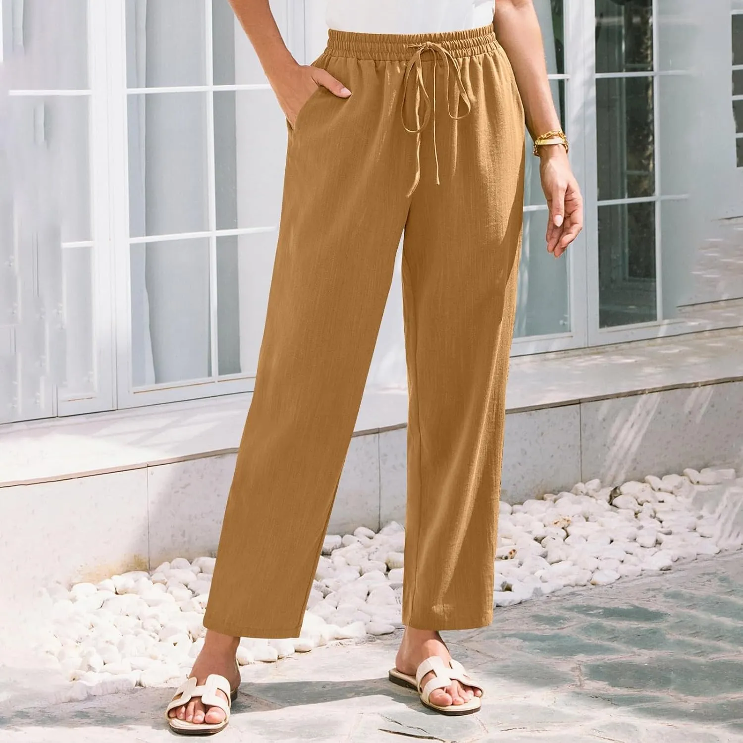 Women's Pants, Linen Peasant Pants Straight Leg Casual WomenS 2025 Trendy Cotton