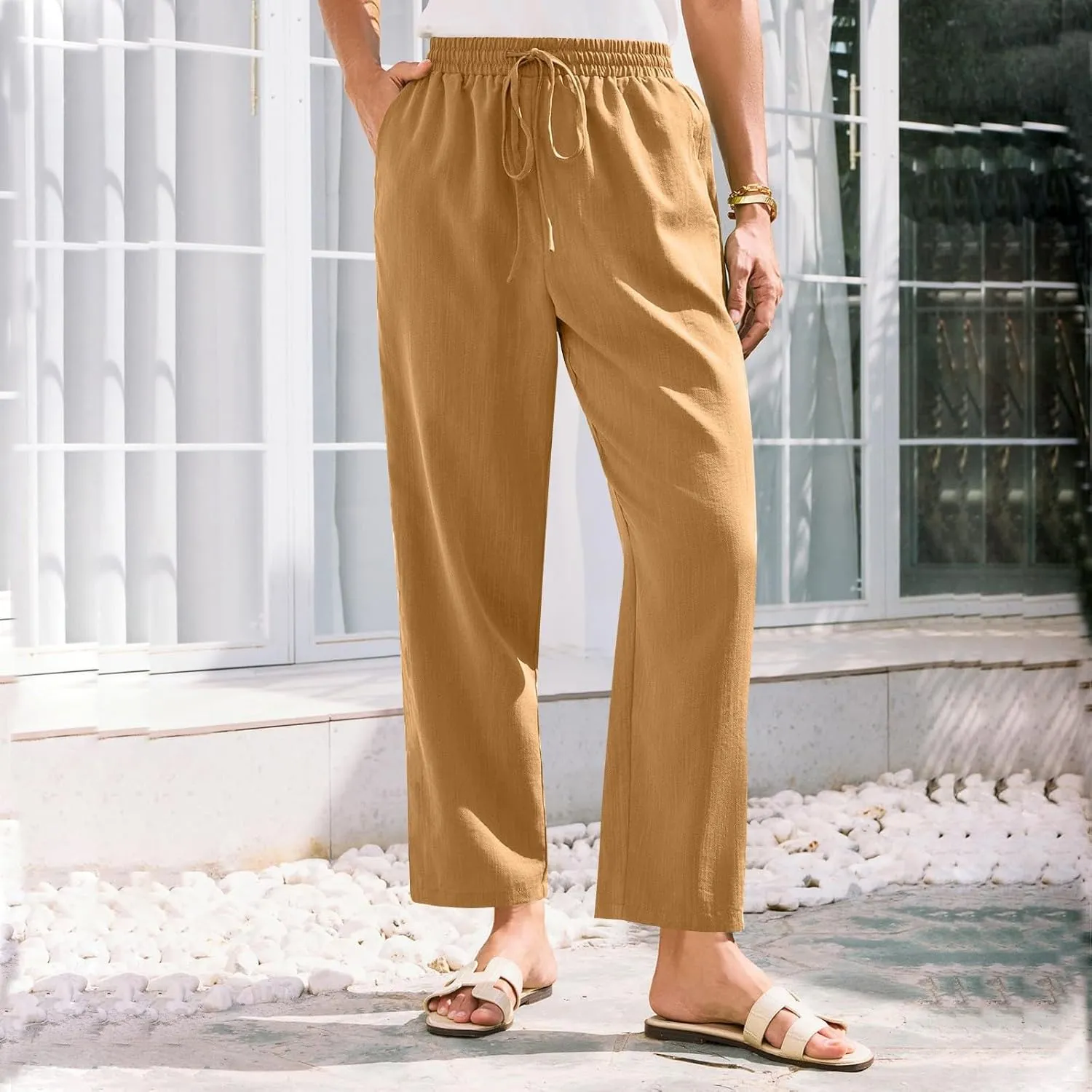 Women's Pants, Linen Peasant Pants Straight Leg Casual WomenS 2025 Trendy Cotton