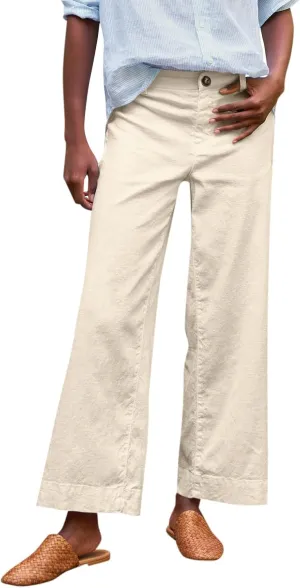 Women's Pants, Straight Leg Linen Peasant Pants Casual Sweatpants Wide Stretchy Trendy