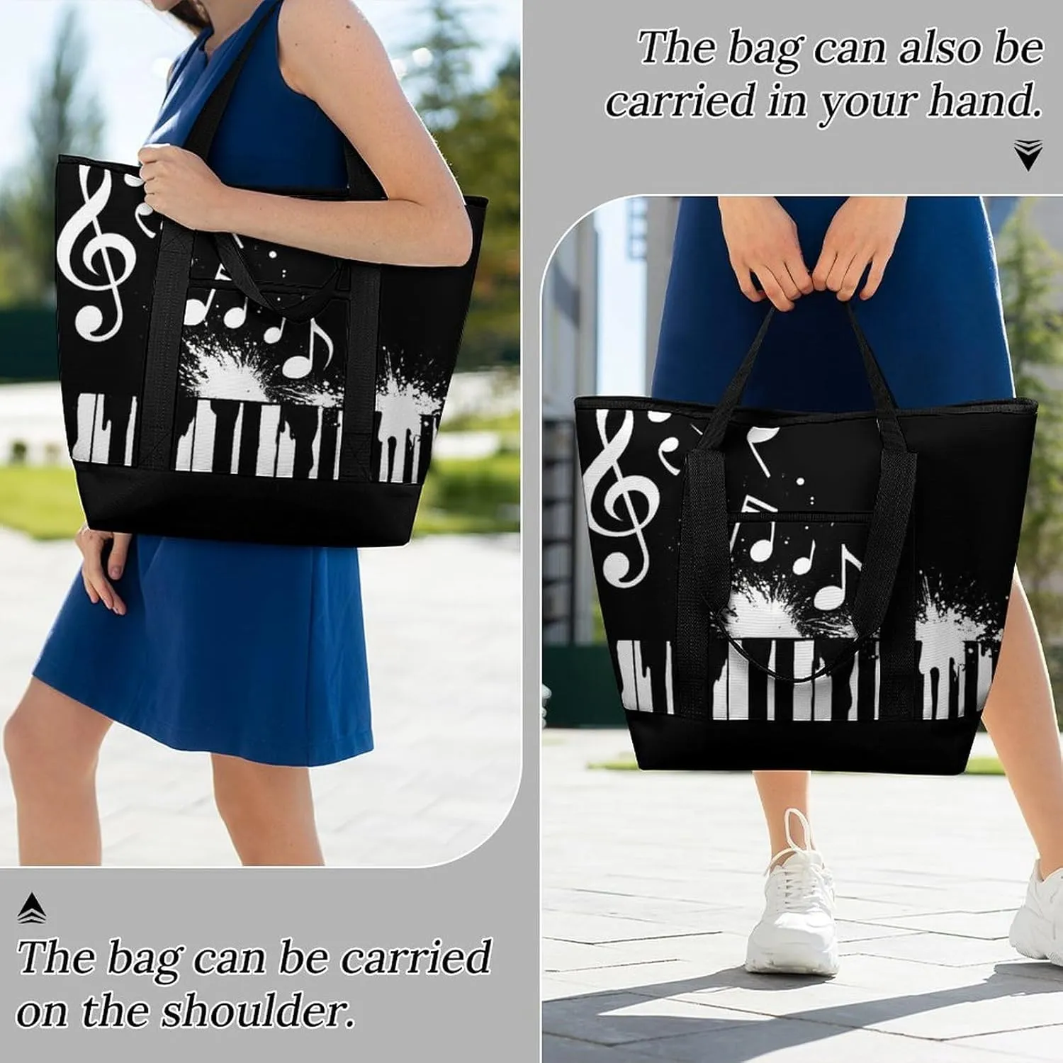 Women's Spacious Thermal Shoulder Bag Stylish Insulated Shopping Tote