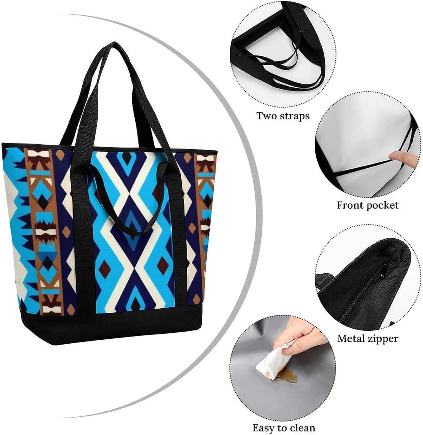 Women's Spacious Thermal Shoulder Bag Stylish Insulated Shopping Tote