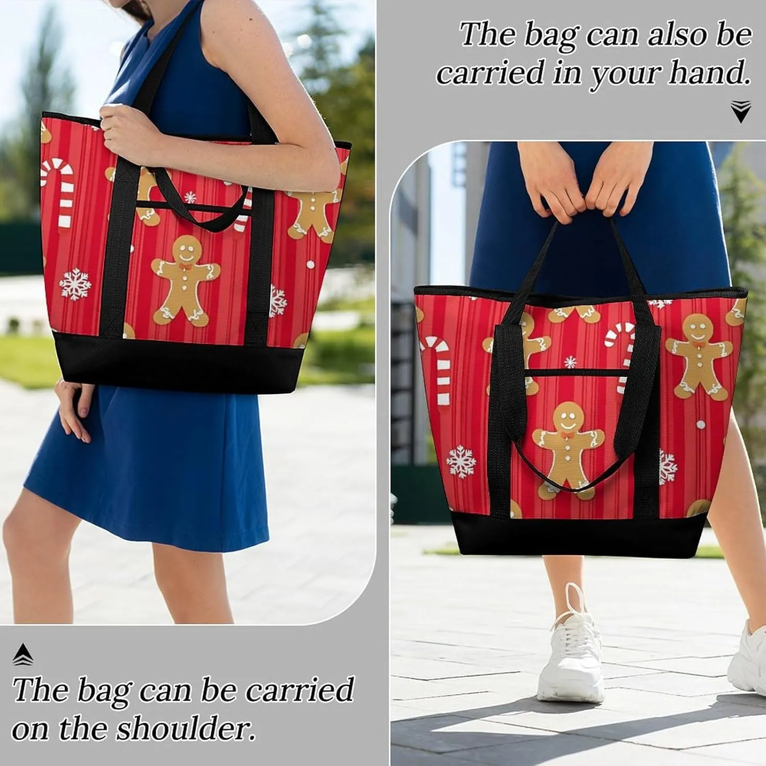 Women's Spacious Thermal Shoulder Bag Stylish Insulated Shopping Tote