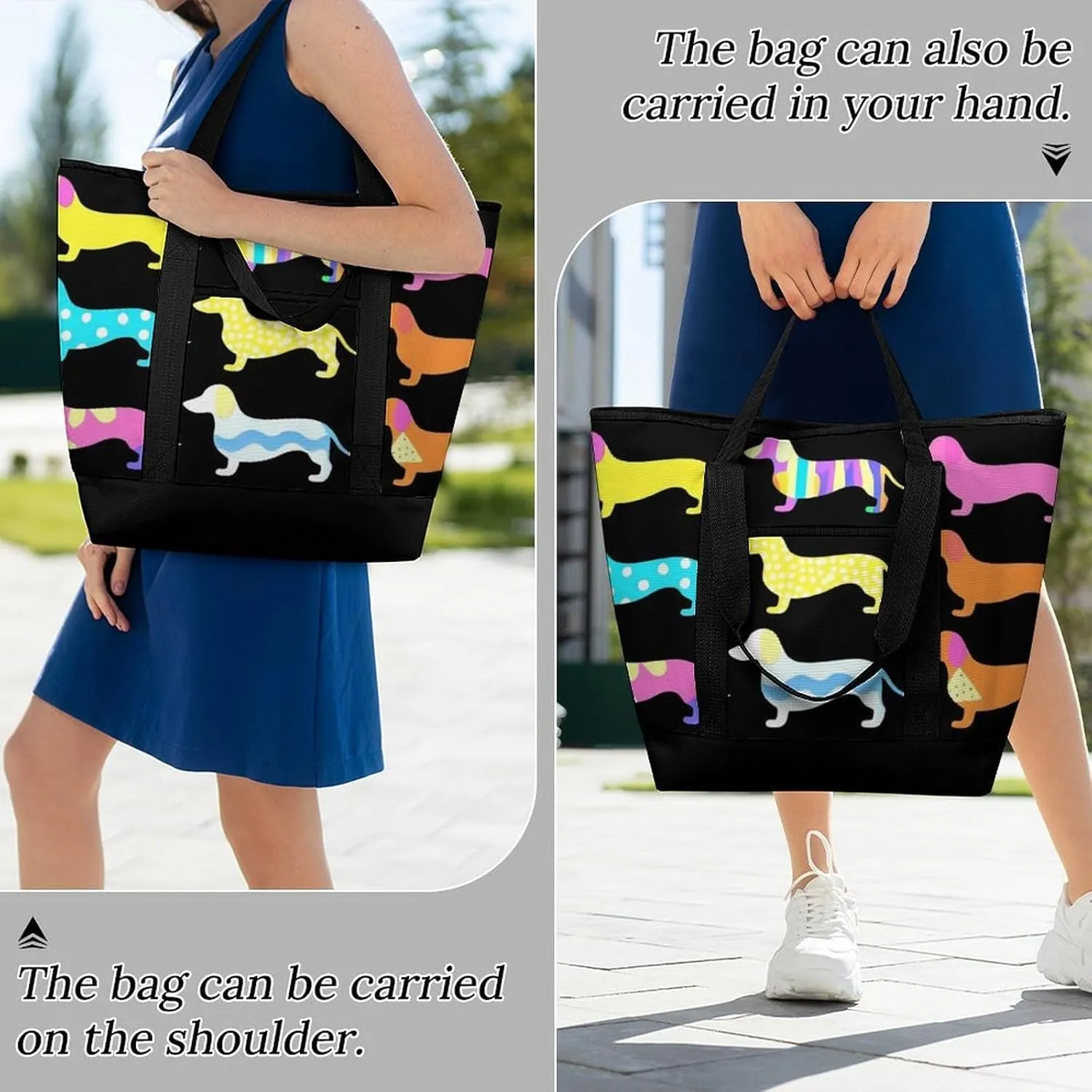 Women's Spacious Thermal Shoulder Bag Stylish Insulated Shopping Tote