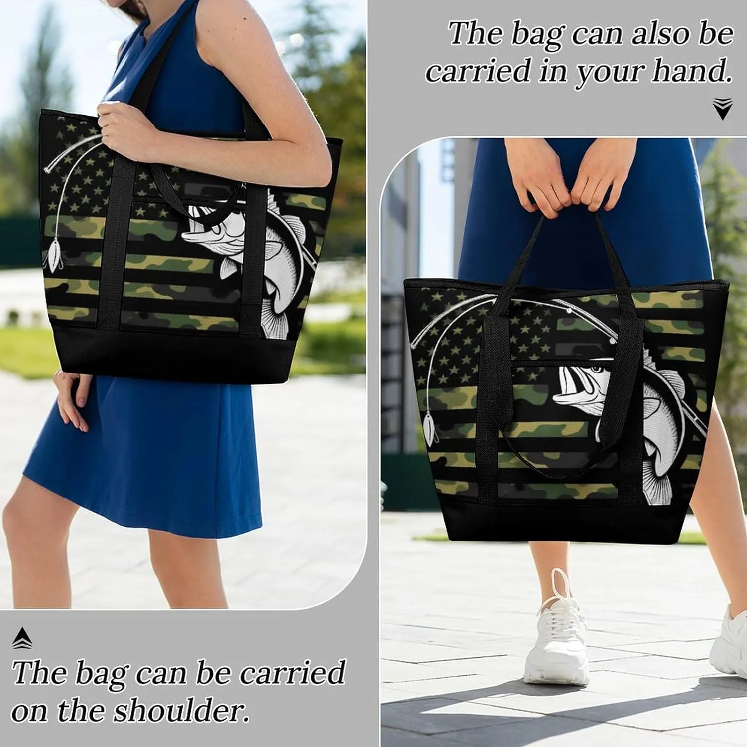 Women's Spacious Thermal Shoulder Bag Stylish Insulated Shopping Tote