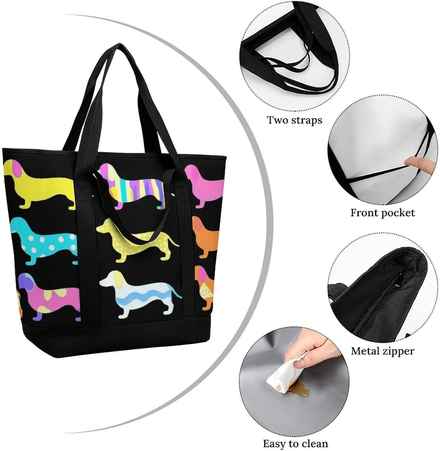 Women's Spacious Thermal Shoulder Bag Stylish Insulated Shopping Tote