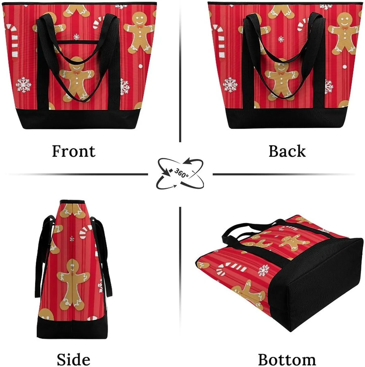 Women's Spacious Thermal Shoulder Bag Stylish Insulated Shopping Tote