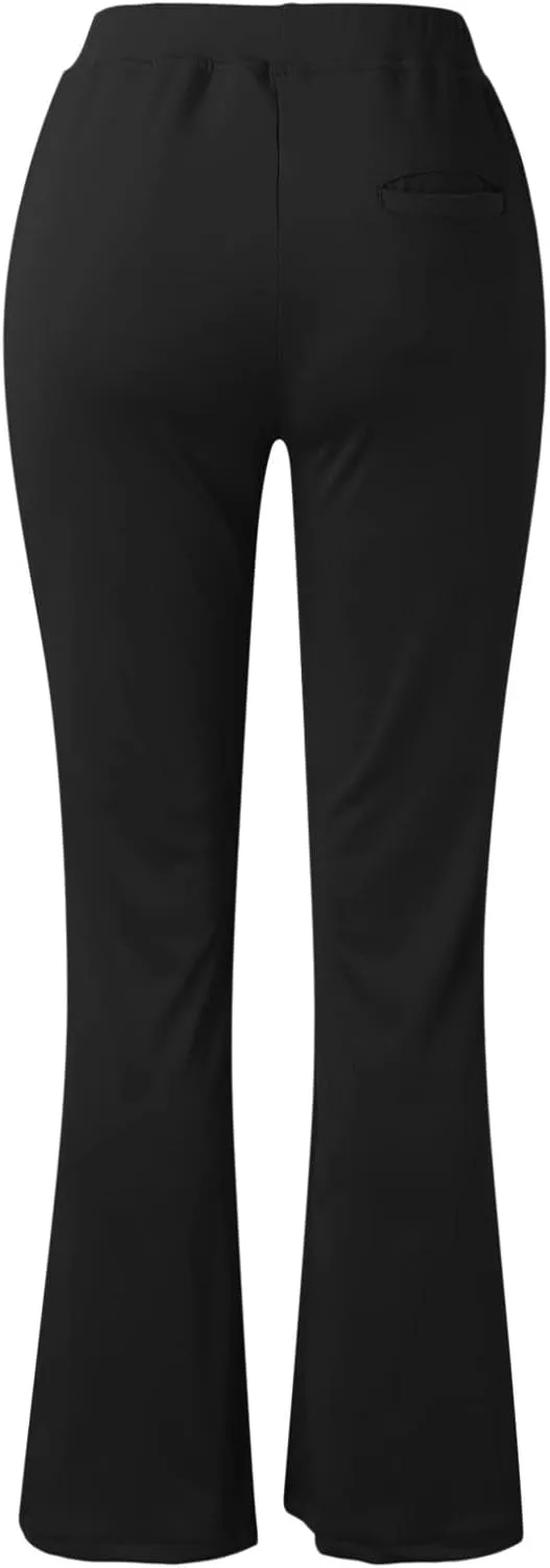 Work Pants Women Long High Waist Business Casual Skinny Slacks Pull On Straight Leg Yoga Trousers Relaxed Fit Pants