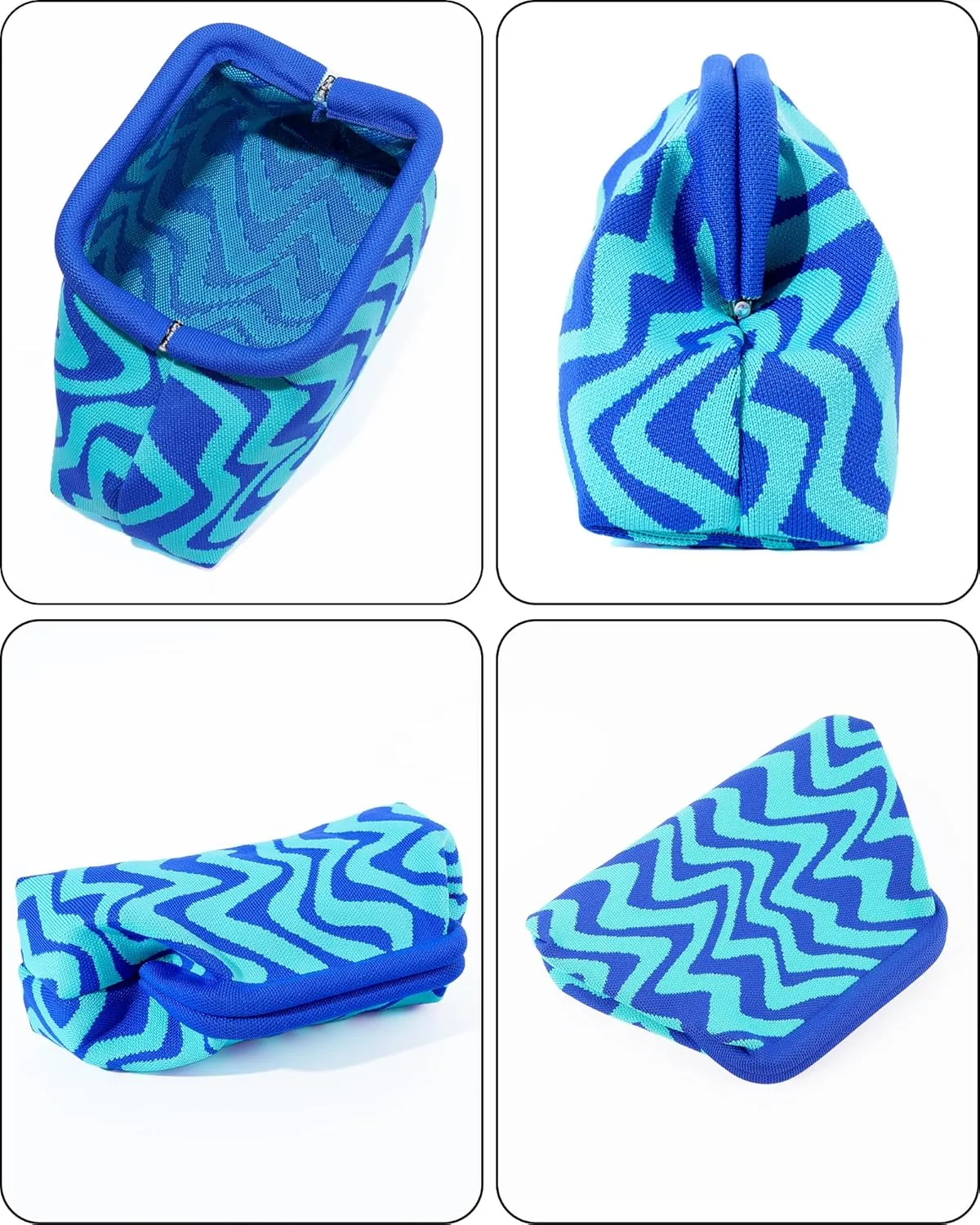 Woven Clutch Purses for Woman, Woven Striped Dumpling Bag,Crochet Evening Bags